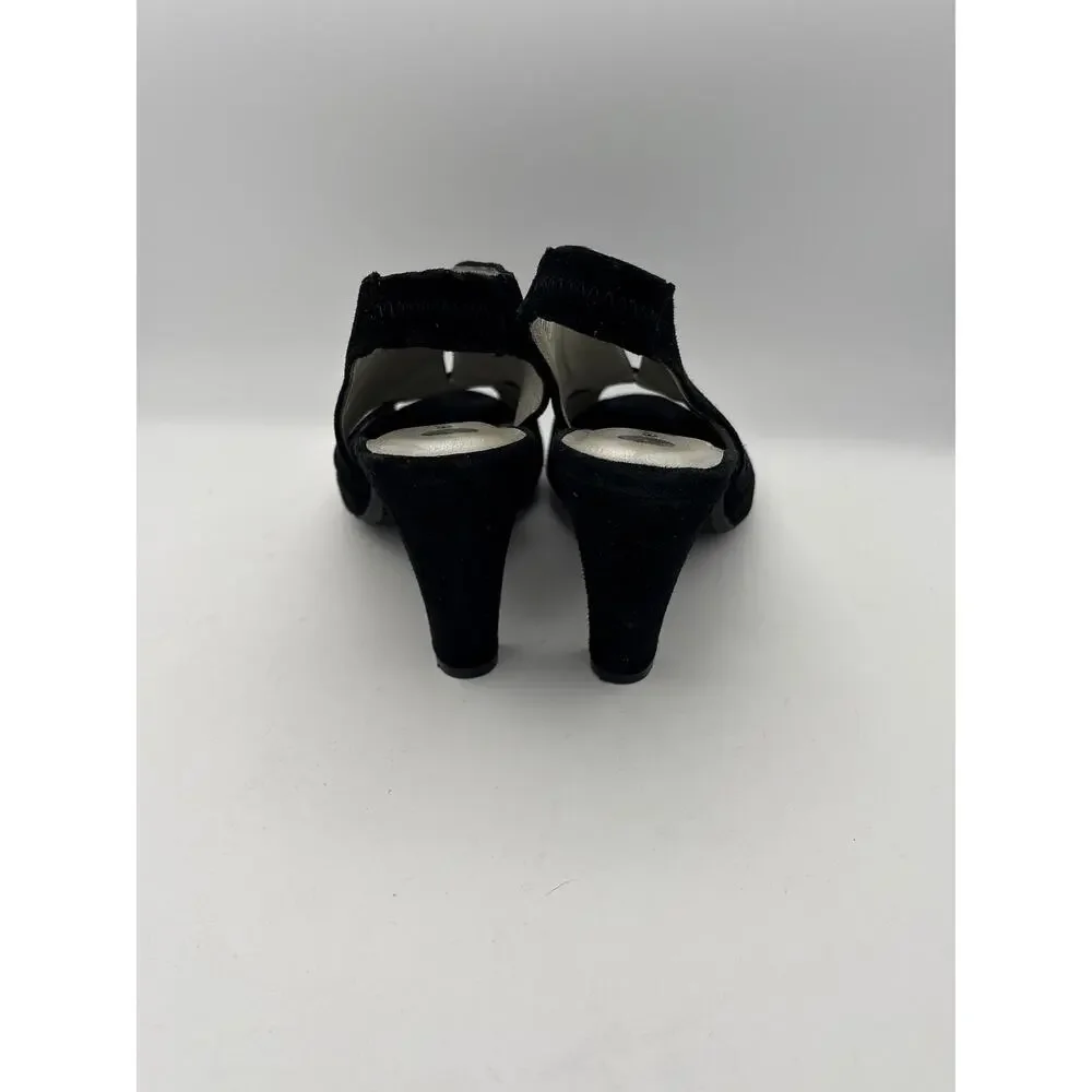 Women’s Eric Michael Size 8.5 Black Suede Slingback Pumps